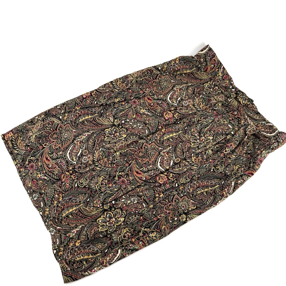 Nell Flowers Women's Size 10 Skirt Multi Midi Paisley Pleated Artsy Boho Gypsy
